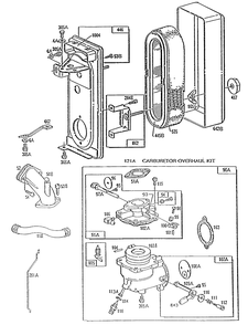 Carburetor And Air Cleaner Assembly Diagram and Parts List for 195431-2234-XX  Briggs and Stratton Engine